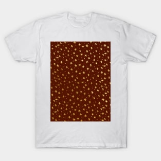 Snowflakes and dots - red and gold T-Shirt